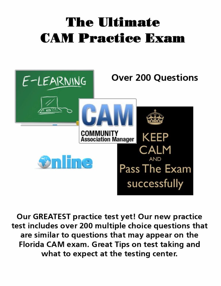 Ultimate CAM Practice Exam ONLINE Florida CAM Courses